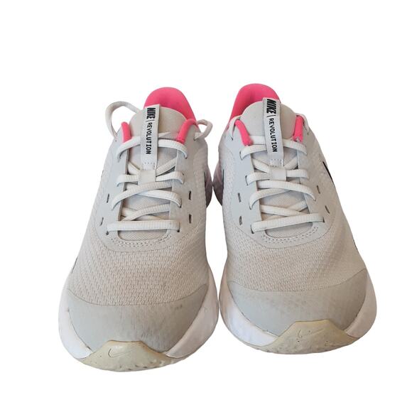 Nike Revolution 5 Gray Pink Slip On Running Shoes Girls 6Y Sneakers BQ5671-010 - Picture 5 of 10